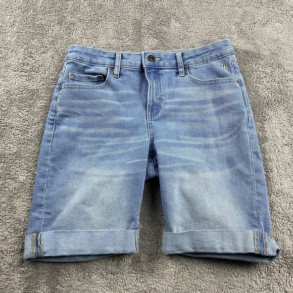 Tommy Hilfiger Jean Shorts Women 4 Blue Light Wash Stretch - Picture 1 of 15